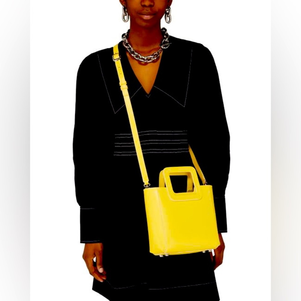 STAUD Mini “Shirley” Leather Tote in Yellow *SALE!*